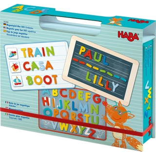 HABA 302590 - Magnetspiel-Box ABC-Entdecker, Fröhlich-buntes Buchstaben-Legespiel ab 4 Jahren, Zum spielerischen Kennenlernen des Alphabets und Schreiben erster Wörter