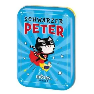 Moses Kartenspiel 90296, Schwarzer Peter, ab 4 Jahre, Metalldose, 2-6 Spieler