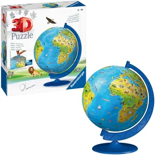 Ravensburger 3D Puzzle 11160 - Puzzle-Ball Kinderglobus in deutscher Sprache - 180 Teile - Puzzle-Ball Globus für Kinder ab 6 Jahren