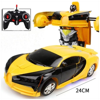 XDeer Spielzeug-Auto 1:18 Ein-Tasten-Deformations-Fernbedienung RC-Auto, Deformations-Auto-Roboter-Modellauto-Fernbedienungsspielzeug gelb