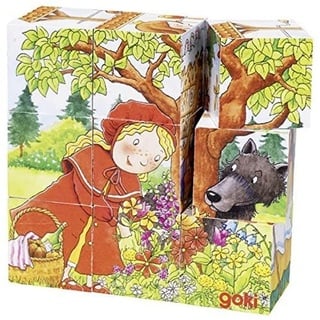 Goki 57542 Schneewittchen Märchen, Würfelpuzzle, gemischt, S