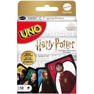 UNO Harry Potter - Kartenspiel mit beliebten Figuren aus der magischen Welt von Hogwarts - mit besonderer Regelkarte und Sprechenden Hut - Geschenk für Harry-Potter-Fans ab 7 Jahren, FNC42