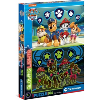 Clementoni Glow in the Dark Puzzle PAW Patrol, 104st. (104 Teile)