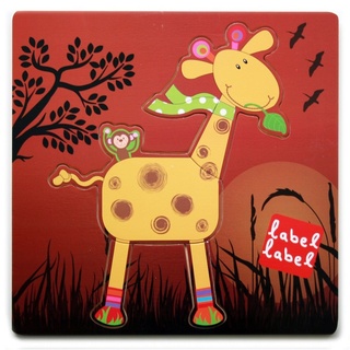 Label-Label Steckpuzzle / Holzpuzzle / Greifpuzzle Giraffe