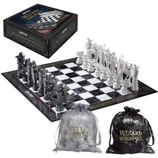 The Noble Collection Spiel, Schach Harry Potter Wizard Zauberer Schachset, mit 32 hochdetaillierten, geformten Kunststoffschachfiguren schwarz