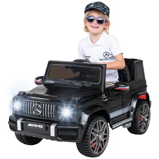 Actionbikes Motors Kinder Elektroauto Mercedes Benz AMG G63 W463 | 2,4 Ghz Fernbedienung - Lizenziert - Ledersitz für 1 Person - Elektro Auto für Kinder ab 3 Jahre (Schwarz)