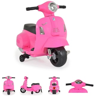 Moni Elektro-Kindermotorrad Kinder Elektromotorrad Vespa, Belastbarkeit 25 kg, GTS Super Sport, Roller, Frontleuchten, Hupe rosa