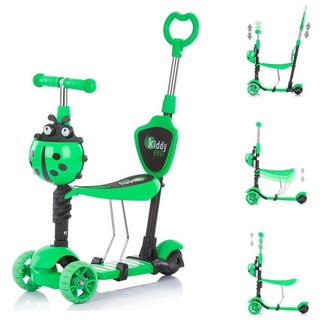 Chipolino Cityroller Kinderroller 3 in 1 Kiddy Evo, Schiebestange Vorderräder mit LED grün