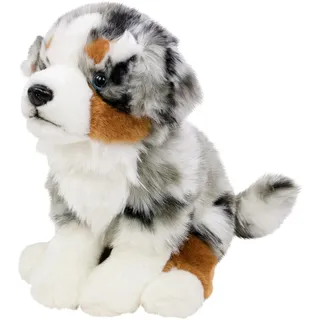 Teddys Rothenburg Kuscheltier Australian Shepherd sitzend grau-weiß-braun 30 cm Plüschhund