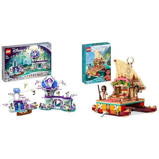 LEGO 43215 Disney Das verzauberte Baumhaus Set mit 13 Mini-Puppen & 43210 Disney Princess Vaianas Katamaran Spielzeug Boot mit Vaiana und Sina Prinzessinnen Mini-Puppen & Delfin-Figur