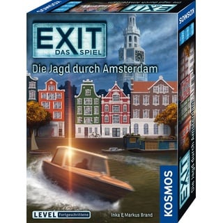 KOSMOS 683696 EXIT - Das Spiel - Die Jagd durch Amsterdam, Level: Fortgeschrittene, Escape Room Spiel, EXIT Game für 1-4 Spieler ab 12 Jahre, EIN einmaliges Gesellschaftsspiel