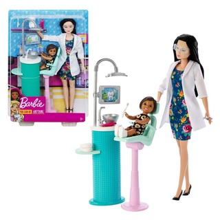 Barbie Anziehpuppe Barbie Zahnärztin Spiel-Set mit Möbel, Puppe & Accessoires Mattel bunt