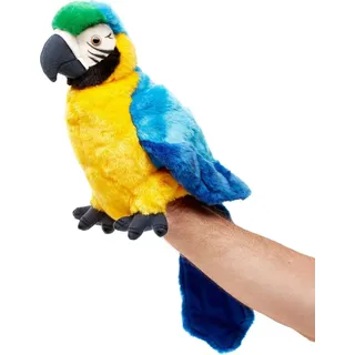 Uni-Toys - Handpuppe Papagei mit drehbarem Kopf - 26 cm (Höhe) - Plüsch-Handpuppe - Plüschtier, Kuscheltier