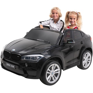 Actionbikes Motors Kinder Elektroauto BMW X6M XXL JY2168 | 2.4 Ghz Fernbedienung - 12 Volt 10 AH Batterie - 2 Motoren 12V 120 Watt - Elektro Auto für Kinder ab 3 Jahre (Schwarz)