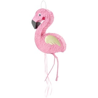 Piñata in Form eines Flamingos- Dekoration Flamingo zum Befüllen mit Süßigkeiten Geschenke- Größe ca. 25 x 55 cm Rosa/Goldene Piñata für Geburtstagsfeier Hochzeit Hochzeitsparty Geschenk Überraschung