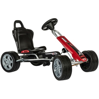 Go-Kart FERBEDO "Ferbedo X-Racer" Tretfahrzeuge rot (silberfarben, rot, schwarz) Kinder Kettcar Tretfahrzeug BxTxH: 64x102x60 cm