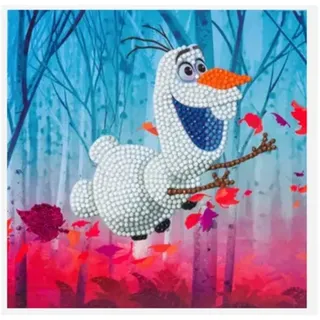 Craft Buddy - Crystal Art Diamond Painting Card Kit Disney Frozen Olaf, 18x18cm