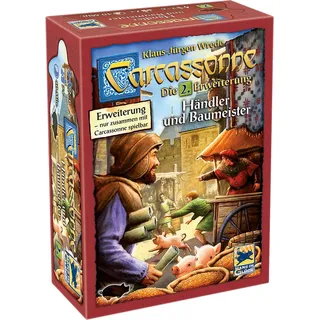 Hans im Glück, Carcassonne – Händler und Baumeister, 2. Erweiterung, Familienspiel, Brettspiel, 2-6 Spieler, Ab 7+ Jahren, 40+ Minuten, Deutsch