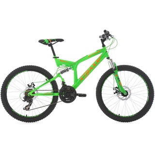 Ks Cycling Kinder-Mountainbike 24 Zoll  Fully Xtraxx (Farbe: Grün-Orange)