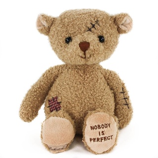 Teddys Rothenburg Kuscheltier Teddybär Nobody is Perfect 25 cm braun mit Flicken Plüschteddybär