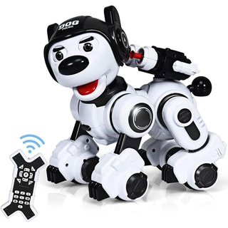 COSTWAY RC Interaktiv Roboter Hund mit Musik-, Tanz-, Blink- und Schießfunktion