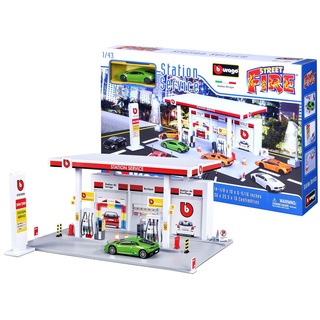 Bburago StreetFire Tankstelle: Spieleset inkl. Spielzeugauto, StreetFire, grau (18-30404)