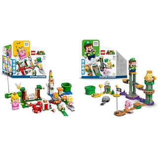 LEGO 71403 Super Mario Abenteuer mit Peach & 71387 Super Mario Abenteuer mit Luigi – Starterset, Spielzeug mit Einer interaktiven Figur, modulares Set