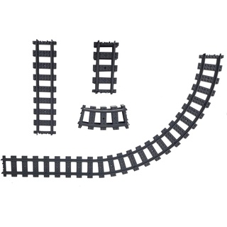 8x Gerade Schienen + 8x Gebogene Kurvenschienen Gleise - Lego Gerade Schienen und Gebogene Gleise, City ferngesteuerter Zug, für Lego City Eisenbahn