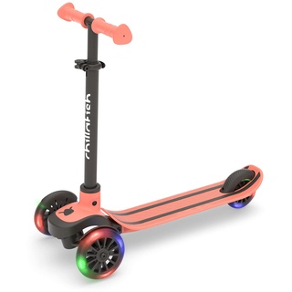 Chillafish Scotti Scooter für Kinder, 3 Räder, mit integrierter Bremse, erweiterbar, mit verstellbarem Lenker und Rutschfester Trittfläche, ab 3 Jahren, Flamingo