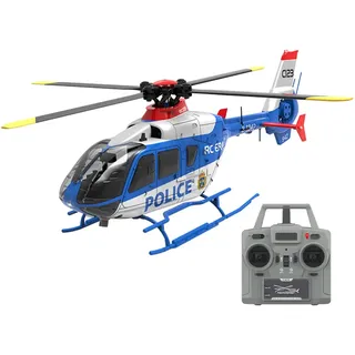 GOUX 1:36 C123 EC135 RC-Hubschrauber für Erwachsene, 2.4G 6CH einmotoriges gyroskopisches Flugmodell, Geschenk für Erwachsene und Jugendliche (RTF Version/Blau Weiß)