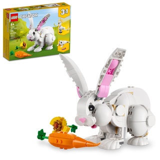 LEGO Creator 31133 3-in-1 Tierbauset Osterhasen, Robbe und Papagei, ideal für Osterkörbe von Kindern ab mindestens 8 Jahren