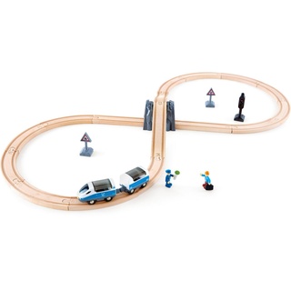 Hape Spielzeug-Eisenbahn »Eisenbahn-Set, achtförmig«, (Set), FSC®- schützt Wald - weltweit bunt