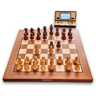 Millennium ChessGenius Exclusive M820 - Schachcomputer für höchsten Komfort und Anspruch. In Echtholz mit vollautomatischer Figurenerkennung. Online Spielen via ChessLink-Modul.