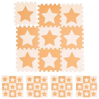 relaxdays Spielmatte 45 x Puzzlematte Sterne orange-beige (45-St) beige|orange