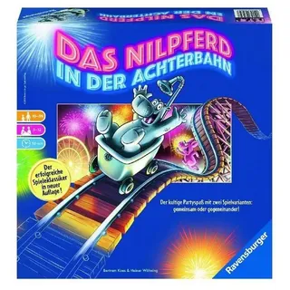 Ravensburger Verlag GmbH Spiel RAV26772 - Das Nilpferd in der Achterbahn, für 3 bis 12..., Familienspiel, Familienspiel bunt