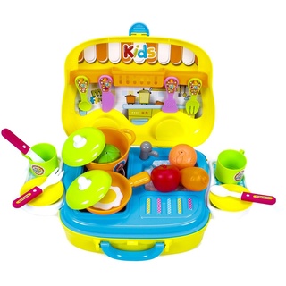 Eddy Toys Spielküche Küchenspielzeug Kunststoff, Küchen Spielzeugkoffer