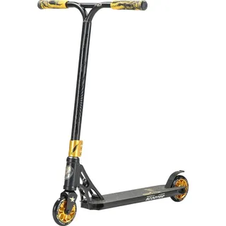 STAR SCOOTER Freestyle Aluminium Jump Stunt Scooter ab 7 - 8 Jahre, 110mm Professional Trick Roller, Schwarz Gold - Schwarz/Gold