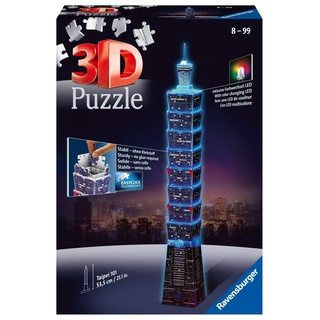 Ravensburger 3D Puzzle Taipei 101 bei Nacht 11149 - leuchtet im Dunkeln - 216 Teile - ab 8 Jahren