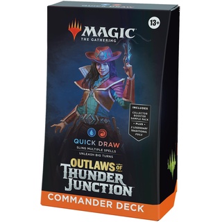 Magic: The Gathering – Outlaws von Thunder Junction Commander-Deck – Zauberkanonade (Deck mit 100 Karten, Sammler-Booster-Probepackung mit 2 Karten und Zubehör) (English Version)