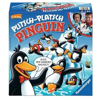 Ravensburger Verlag GmbH Spiel RAV21325 - Plitsch-Platsch Pinguin, Figurenspiel, 1-5..., Familienspiel, Reaktionsspiel bunt