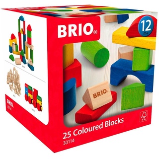 BRIO® Steckspielzeug Brio Kleinkindwelt Holz Bausteine Bunte Holzbausteine 25 Teile 30114