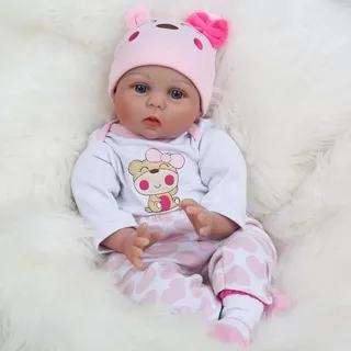 ZIYIUI 55cm Lebensecht Reborn Babys Doll Puppen Silikon Mädchen Reborn Babypuppen Junge Realistische Puppe Kinder Spielzeug (1)