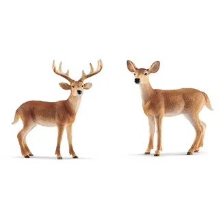 SCHLEICH® 14818 Weißwedelhirsch, für Kinder ab 3+ Jahren, WILD LIFE - Spielfigur & ® 14819 Weißwedelkuh, für Kinder ab 3+ Jahren, WILD LIFE - Spielfigur