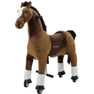 Sweety Toys 7301 Reittier gross Pferd CHOCOLATE auf Rollen für 4 bis 9 Jahre -RIDING ANIMAL