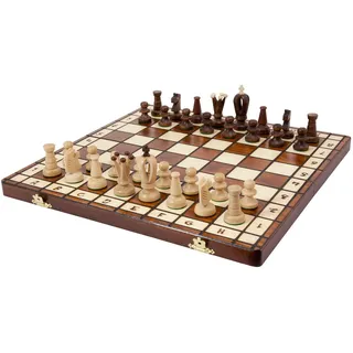 Albatros Schachspiel Holz ROYAL, Handgefertigt und Kompakt 36 x 36cm, Königshöhe 65mm-Edles Schach-Brett Holz Hochwertig inklusive Holz Schachfiguren - Gefertigt in EU - Chess Board Full Set