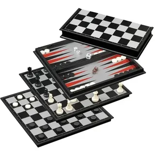 Philos-Spiele Schach-Backgammon-Dame-Set, Kunststoff, Feld 37 mm 2506