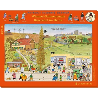 Gerstenberg Verlag Puzzle Wimmel-Rahmenpuzzle - Bauernhof im Herbst, Puzzleteile