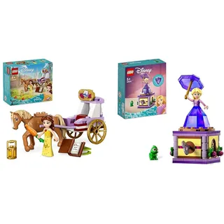 LEGO Disney Princess Belles Pferdekutsche, Prinzessinnen-Set & Disney Princess Rapunzel-Spieluhr, Prinzessinnen Spielzeug