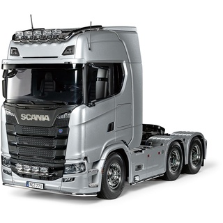 Tamiya 56373 1:14 RC Scania 770 S 6x4 Silber vorlackiert - Bausatz zum Zusammenbauen, RC Truck, fernsteuerbarer, Lastwagen, LKW, Konstruktionsspielzeug, Modellbau