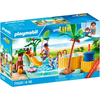 Playmobil® Konstruktions-Spielset Kinderbecken mit Whirlpool (71529), My Life, (53 St), Made in Germany bunt